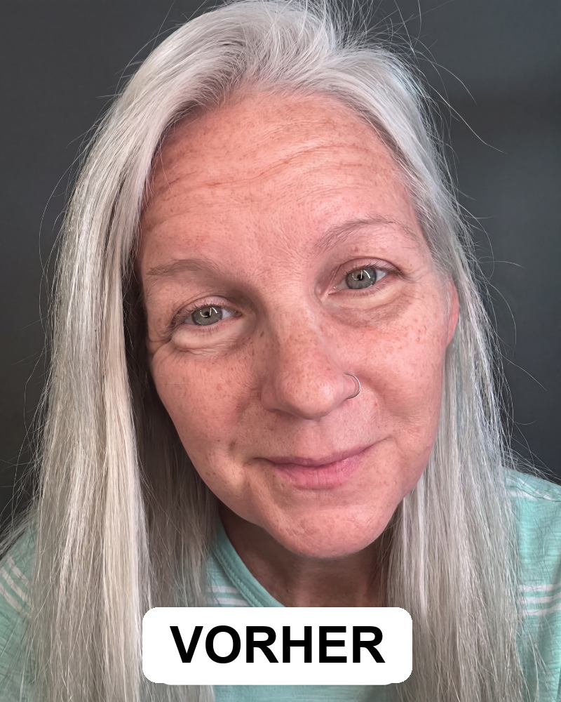Selfie einer Frau, vorher